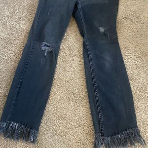 Fringe dark jeans